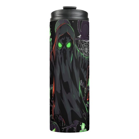 Ghost with Lantern and Green Eyes Thermosbeker (Voorkant)