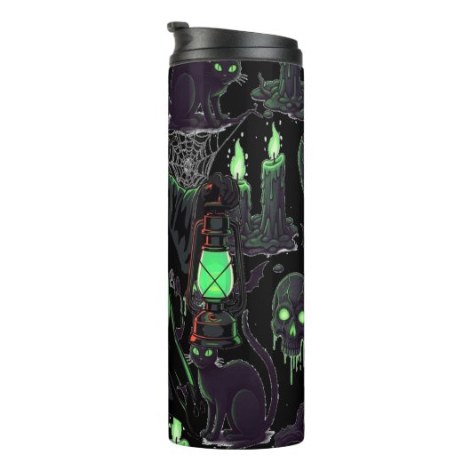 Ghost with Lantern and Green Eyes Thermosbeker (Geroteerd rechts)