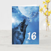 Ghost Wolf 16e verjaardagskaart Kaart (Gele Bloem)
