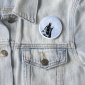 Ghost wolf die naar de maan vliegt ronde button 5,7 cm (In situ)