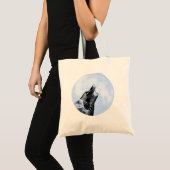 Ghost wolf die naar de maan vliegt tote bag (Voorkant (product))