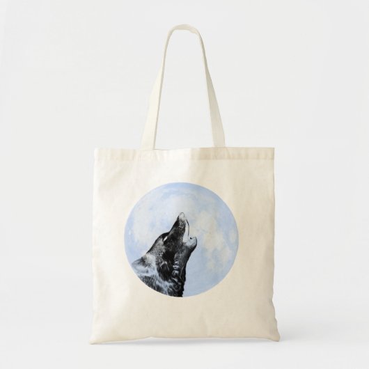 Ghost wolf die naar de maan vliegt tote bag (Voorkant)