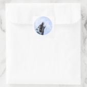 Ghost wolf die naar de maan vliegt vierkante sticker (Tas)