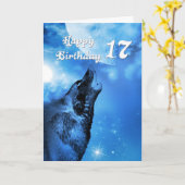 Ghost wolf huilt 17e verjaardagskaart kaart (Gele Bloem)