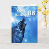 Ghost wolf huilt 60ste verjaardagskaart kaart (Gele Bloem)