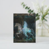 Ghost Woman on Abandoned Carousel Briefkaart (Staand voorkant)