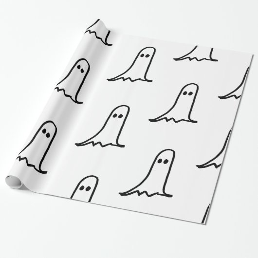 GHOST Wrapping Paper for HALLOEEN Cadeaupapier (Uitgerold)