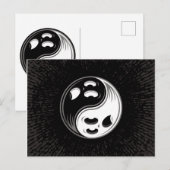 Ghost Yin Yang Black en White Briefkaart (Voorkant / Achterkant)