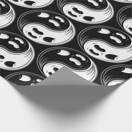 Ghost Yin Yang Black en White Cadeaupapier (Hoek)