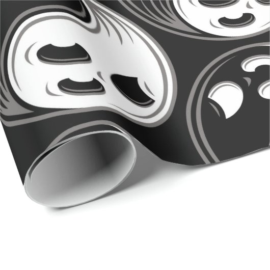 Ghost Yin Yang Black en White Cadeaupapier (Rol Hoek)
