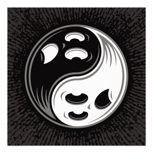 Ghost Yin Yang Black en White Foto Afdruk (Voorkant)