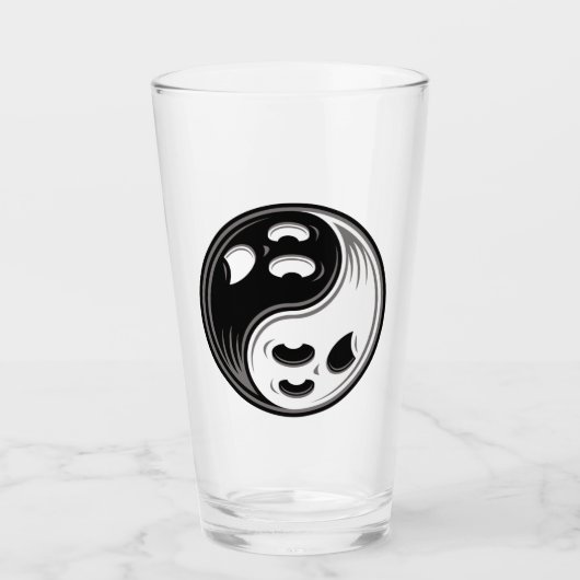 Ghost Yin Yang Black en White Glas (Voorkant)