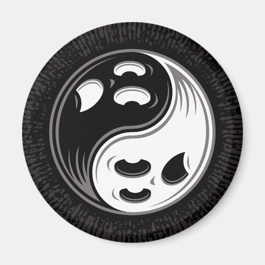 Ghost Yin Yang Black en White Magneet (Voorkant)