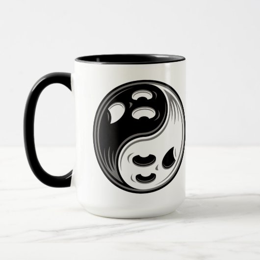 Ghost Yin Yang Black en White Mok (Links)