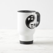 Ghost Yin Yang Black en White Reisbeker (Voorkant rechts)