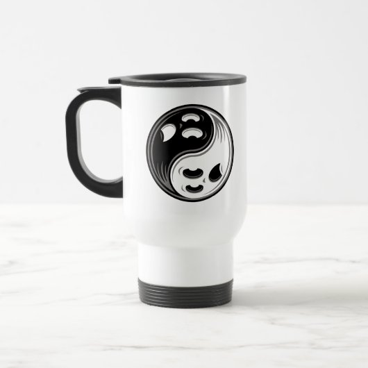 Ghost Yin Yang Black en White Reisbeker (Links)