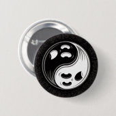 Ghost Yin Yang Black en White Ronde Button 5,7 Cm (Voorkant /achterkant)