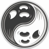 Ghost Yin Yang Black en White Sticker (Voorkant)
