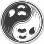 Ghost Yin Yang Black en White Sticker (Voorkant)