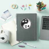 Ghost Yin Yang Black en White Sticker (iPad Cover)