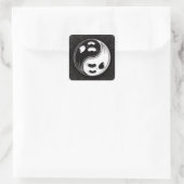 Ghost Yin Yang Black en White Vierkante Sticker (Tas)