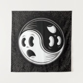 Ghost Yin Yang Black en White Wandkleed (Voorkant (horizontaal))