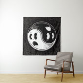 Ghost Yin Yang Black en White Wandkleed (In Situ (horizontaal))