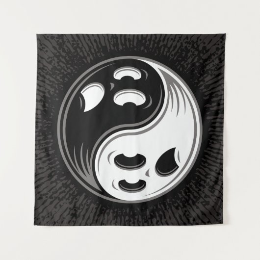 Ghost Yin Yang Black en White Wandkleed (Voorkant)