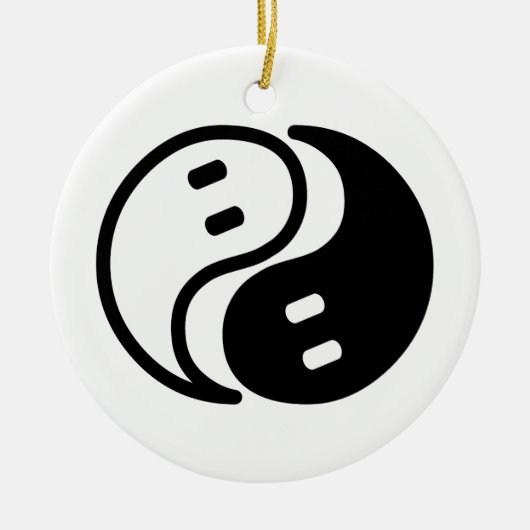 Ghost Yin Yang Keramisch Ornament (Voorkant)