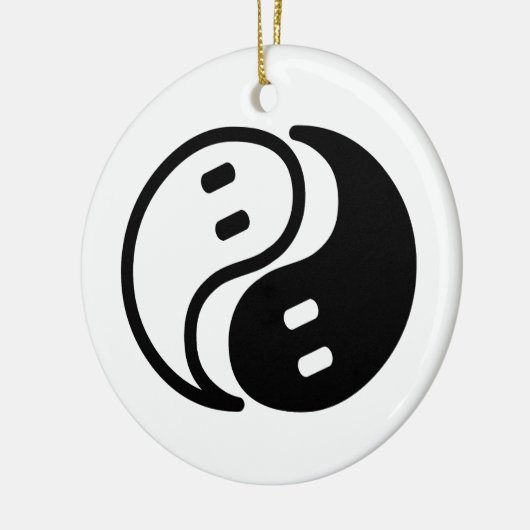 Ghost Yin Yang Keramisch Ornament (Links)