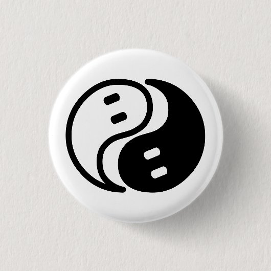 Ghost Yin Yang Ronde Button 3,2 Cm (Voorkant)