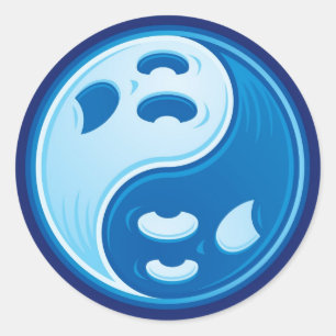 Ghost Yin Yang Ronde Sticker