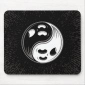 Ghost Yin Yang Zwart en Wit Muismat (Voorkant)