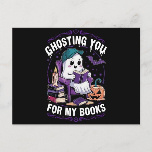 Ghost You voor mijn boeken Ghost Reading Halloween Briefkaart (Voorkant)