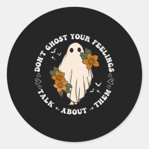 Ghost Your Feelings Groovy Spooky Seizoen Hij Gees Ronde Sticker