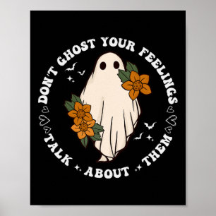 Ghost Your Feelings Groovy Spooky Seizoen Mannen Poster