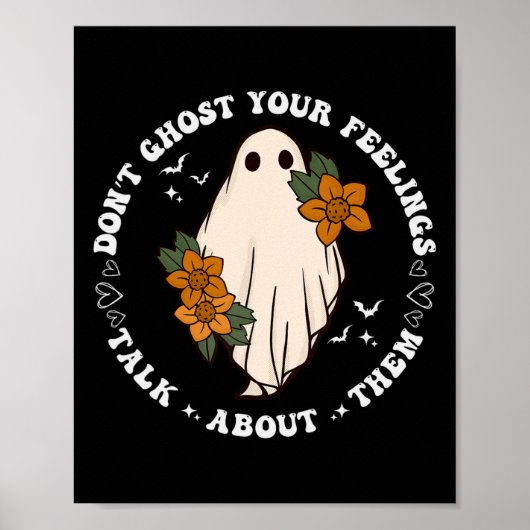 Ghost Your Feelings Groovy Spooky Seizoen Mannen Poster (Voorkant)