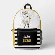 Ghost & Zonnebloemen met Stripe Patroon met Naam