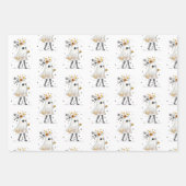 Ghost & Zonnebloemen met Stripe Pattern Halloween Inpakpapier Vel (Voorkant 3)