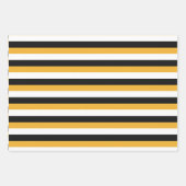 Ghost & Zonnebloemen met Stripe Pattern Halloween Inpakpapier Vel (Voorkant 2)