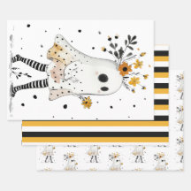 Ghost & Zonnebloemen met Stripe Pattern Halloween