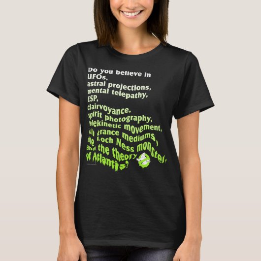 Ghostbusters Geloof jij in een grappige retro film T-shirt (Voorkant)