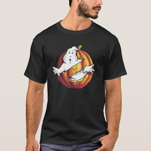 Ghostbusters Klassiek Logo Halloween Pompoen Pullo T-shirt (Voorkant)
