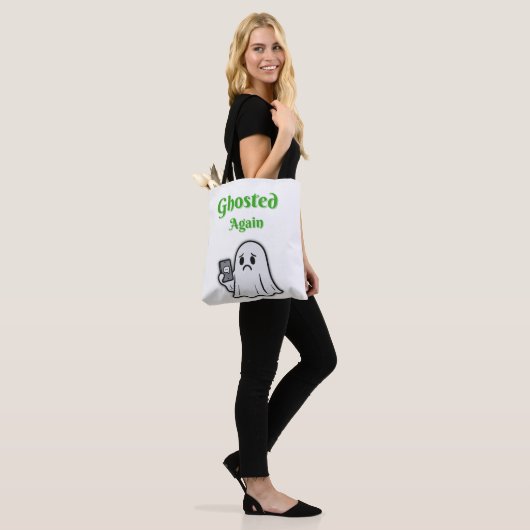 Ghosted Again beroemd gemaakt door Sad Ghost Canva Tote Bag (Op model)