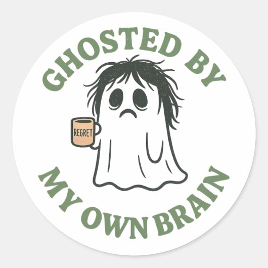 Ghosted door mijn eigen Brain Sticker (Voorkant)