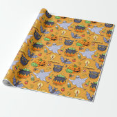 Ghosted Halloween Pattern Cadeaupapier (Uitgerold)
