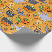 Ghosted Halloween Pattern Cadeaupapier (Hoek)