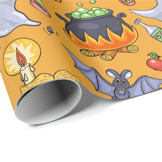 Ghosted Halloween Pattern Cadeaupapier (Rol Hoek)