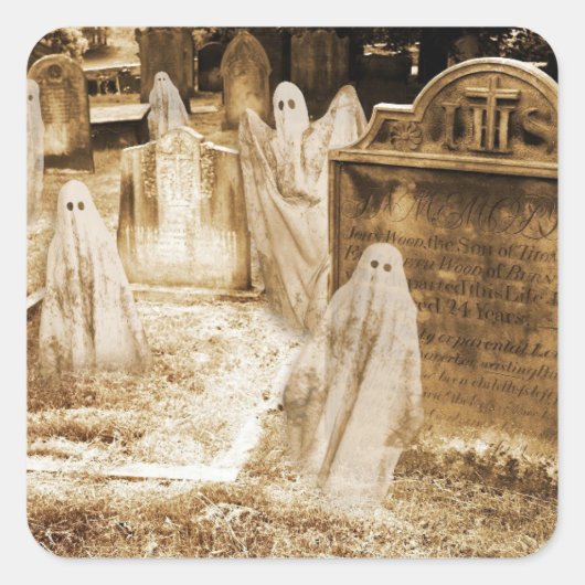 Ghosted Square Stickers (Voorkant)