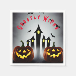 Ghosted Wipes Creepy Halloween Jack 'o Lantern Servet